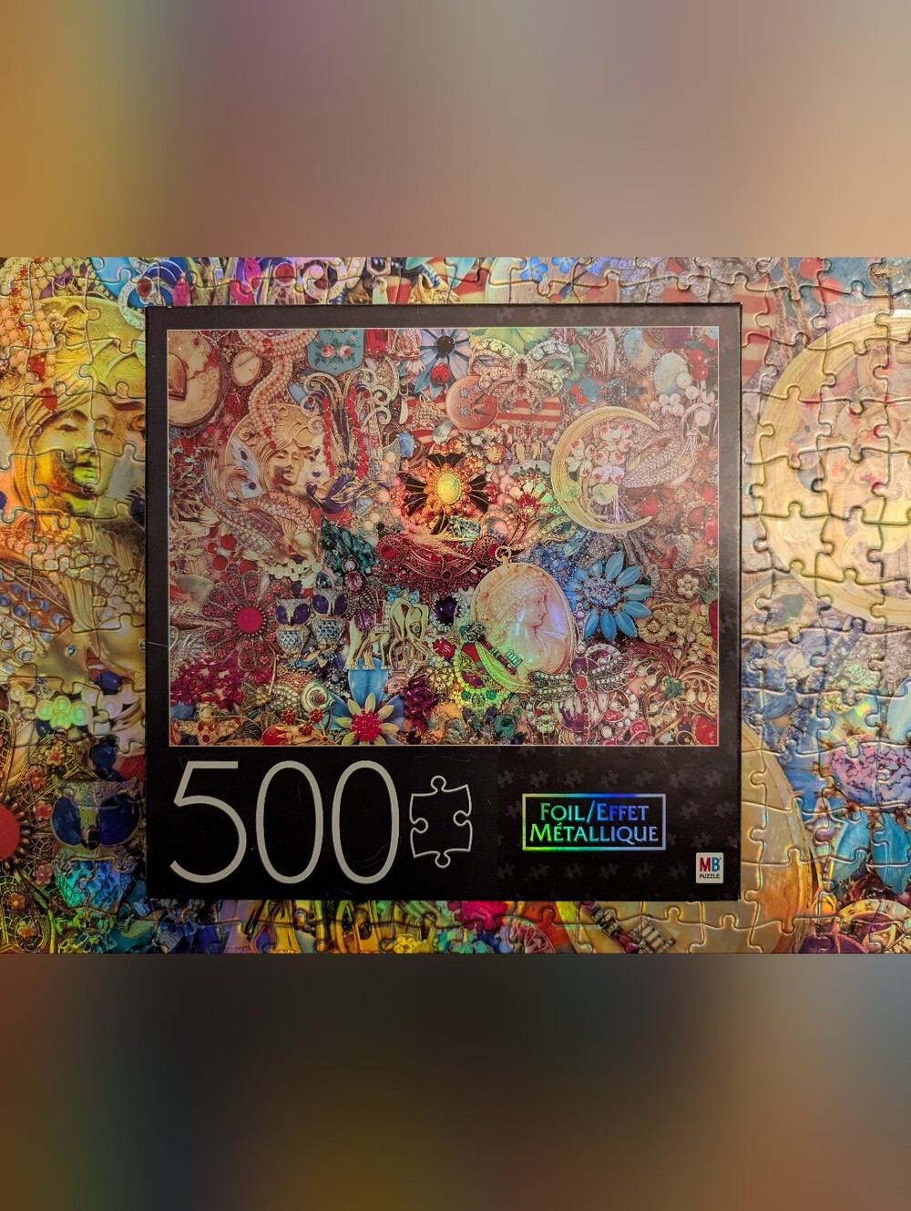 MB 500 Piece Metallic Foil Puzzle
